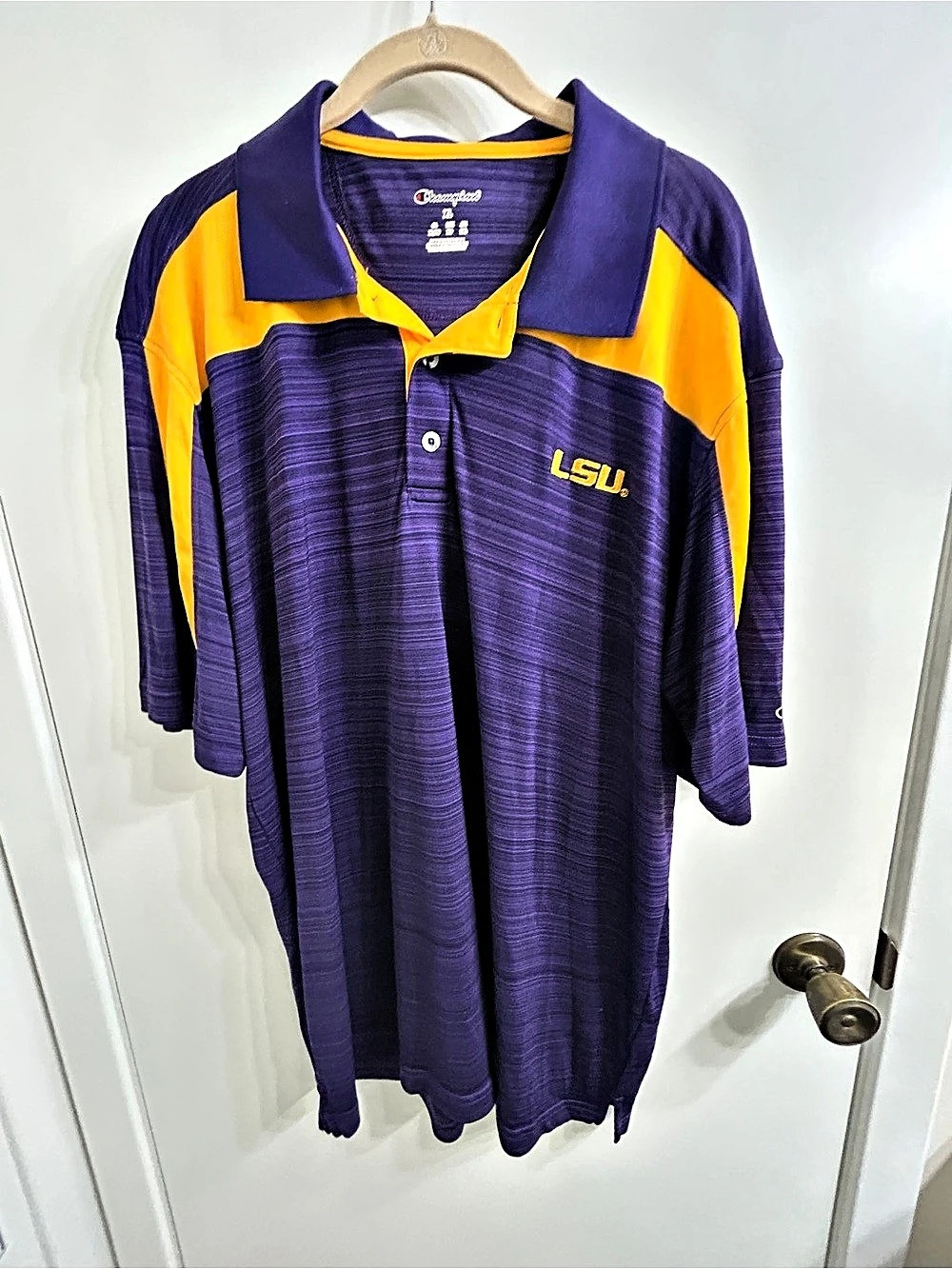 Champion LSU Tigers polo Purple & Yellow Men's XL Polo